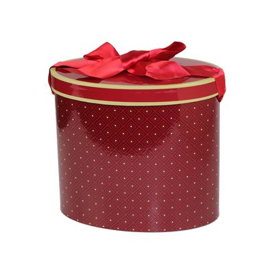 Boîte de papier ovale de carton de modèles géométriques avec la jante d'or
