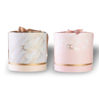Estampillage chaud de feuille d'or cylindrique de boîte de papier de la taille 19cm du diamètre 20cm