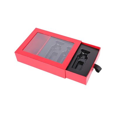 boîte de 20*15*5cm Matt Lamination Slide Out Gift, boîte de papier d'huile essentielle rouge