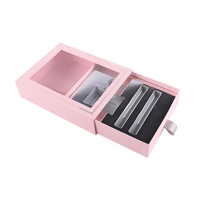 CMYK colorent les boîte-cadeau clairs de parfum de fenêtre glissant le tiroir avec l'extracteur de satin