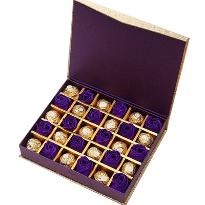 La forme de livre a caché les boîtes vides magnétiques à chocolat avec des diviseurs 23.2x19x4.6cm