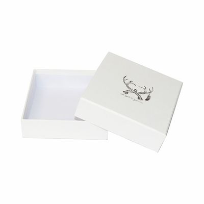 Boîte carrée blanche 9x9x3.5cm d'emballage de bijoux de carton pour nuptiale
