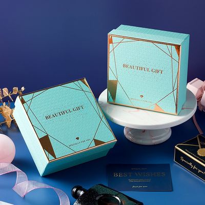 boîte de papier rigide de estampillage chaude de couvercle de décollage pour l'emballage d'ensemble de cadeau