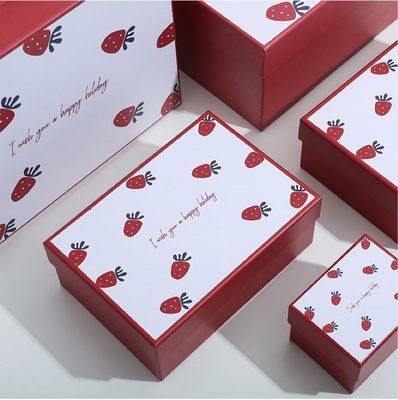 Emballage de luxe de boîte-cadeau de rouge à lèvres de modèle de fraise pour le jour de valentines