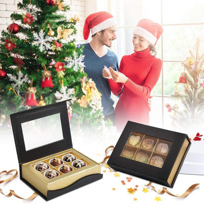 6 boîte-cadeau de présentation de carton imprimés par coutume de trellis petits pour des chocolats