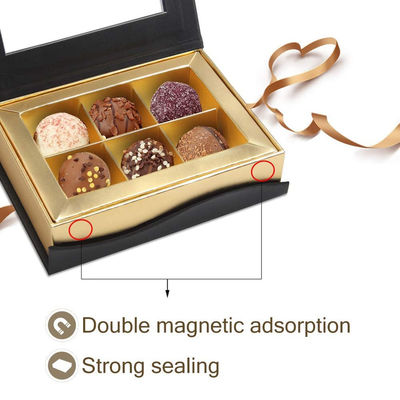 6 boîte-cadeau de présentation de carton imprimés par coutume de trellis petits pour des chocolats