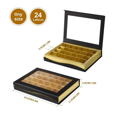 24 boîte-cadeau doux de chocolat fait sur commande de cavités empaquetant avec la fenêtre