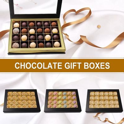 24 boîte-cadeau doux de chocolat fait sur commande de cavités empaquetant avec la fenêtre