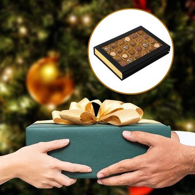 24 boîte-cadeau doux de chocolat fait sur commande de cavités empaquetant avec la fenêtre