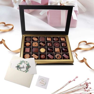 24 boîte-cadeau doux de chocolat fait sur commande de cavités empaquetant avec la fenêtre