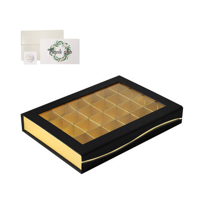 24 boîte-cadeau doux de chocolat fait sur commande de cavités empaquetant avec la fenêtre