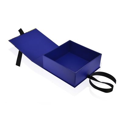 Pliez le boîte-cadeau de papier rigide de impression fait sur commande plat avec la fermeture de ruban