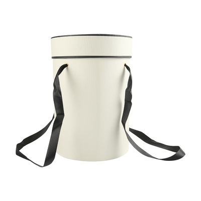 Boîtes faites main de bouquet de fleur d'accueil d'ODM, boîte ronde de chapeau de fleur avec la poignée de ruban