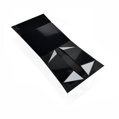 Boîte-cadeau magnétiques pliants faits main 20.5*20.5*9cm noirs brillants de couleur de CMYK