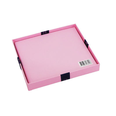 Boîte-cadeau d'ISO9001 Matte Lamination Pink Flat Packed avec l'ornement 20*18*7.7cm d'arc