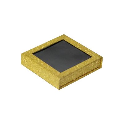 boîte-cadeau de papier rigide de fenêtre transparente de 10*10*3.5cm avec l'ANIMAL FAMILIER Tray Shiny Gold