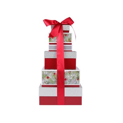 Réglé de 6 boîte-cadeau assortis d'emboîtement de Noël de tailles avec ISO9001