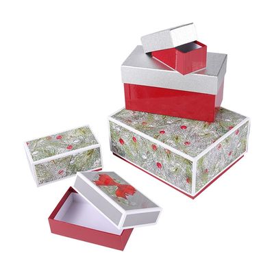 Réglé de 6 boîte-cadeau assortis d'emboîtement de Noël de tailles avec ISO9001