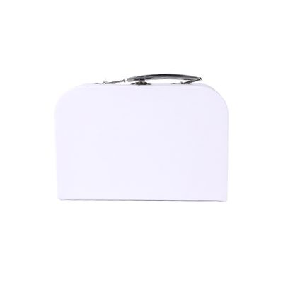 Boîte-cadeau de papier rigide blanc solide personnalisable avec la poignée et le fermoir en métal