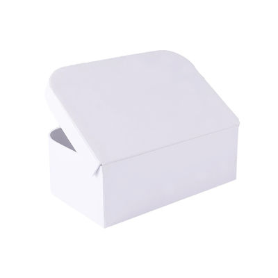 Boîte-cadeau de papier rigide blanc solide personnalisable avec la poignée et le fermoir en métal
