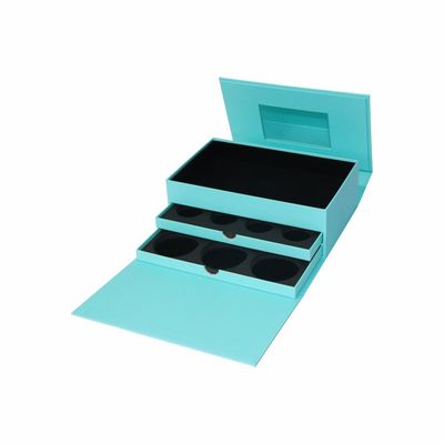 Boîte-cadeau cosmétiques de fard à paupières de fard à joues de 3 couches avec le miroir de maquillage