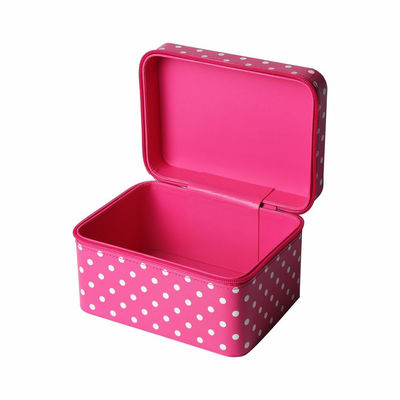 fermeture blanche rose de 18*13.5*11cm Dots Portable Cosmetic Box Zipper
