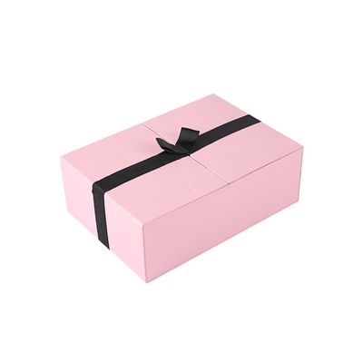 L'OEM rose magnétique adaptent la boîte aux besoins du client de papier cosmétique d'impression, boîte-cadeau de porte à deux battants 4 morceaux