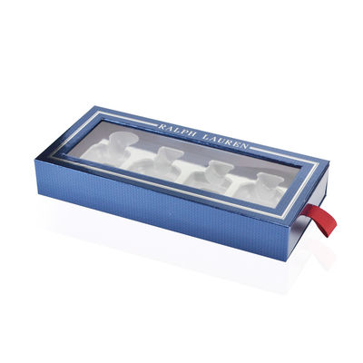 Bespoke Logo PMS Color Perfume Gift Boxes Slide Out With PET Insert