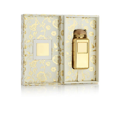 La boîte universelle d'ensemble de parfum de modèle floral, or de luxe articulé de boîte de papier a gravé en refief