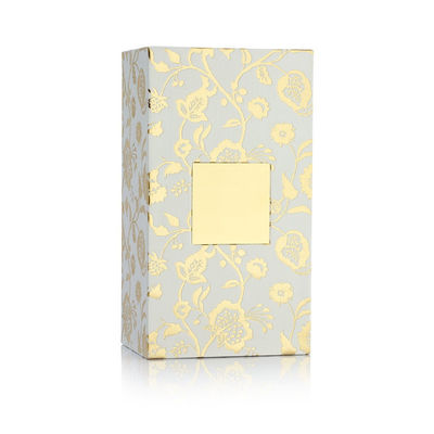 La boîte universelle d'ensemble de parfum de modèle floral, or de luxe articulé de boîte de papier a gravé en refief