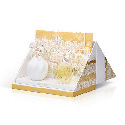 Les boîte-cadeau à angles blancs de parfum, carton ont articulé l'impression d'estampillage d'or de boîtes