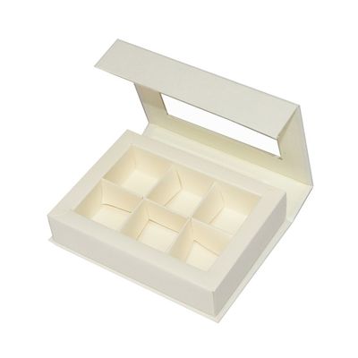 Catégorie comestible de empaquetage de 6 de cavités boîtes de cadeau magnétique beige de chocolat