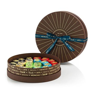 Boîtes de empaquetage de cadeau de chocolat de taille de Brown 5cm avec le noeud d'arc
