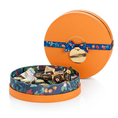 Emballage de chocolat de Noël du diamètre 14cm, fermeture assortie de ruban de boîte-cadeau de chocolat