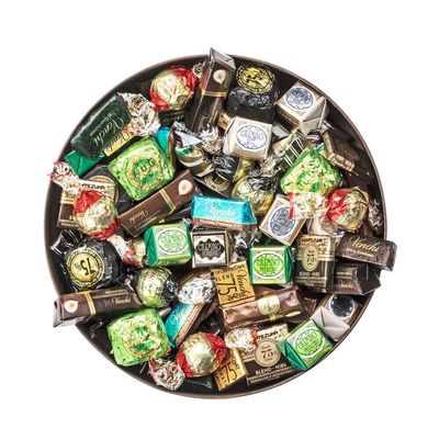 Emballage de chocolat de Noël du diamètre 14cm, fermeture assortie de ruban de boîte-cadeau de chocolat