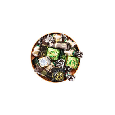 Emballage de chocolat de Noël du diamètre 14cm, fermeture assortie de ruban de boîte-cadeau de chocolat