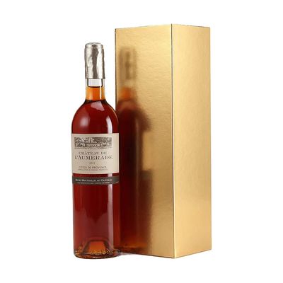 L'emballage vigoureux pliable de cadeau de vin de carton enferme dans une boîte l'or brillant avec graver
