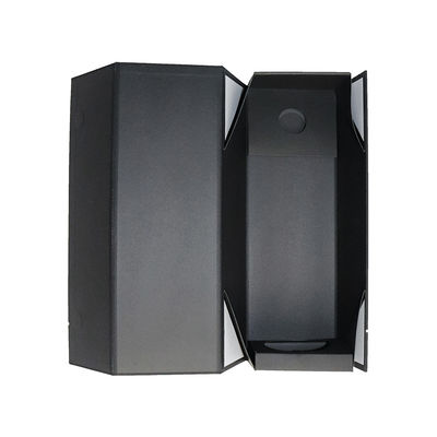 Matt Black Wine Gift Packaging pliable enferme dans une boîte le type pliant