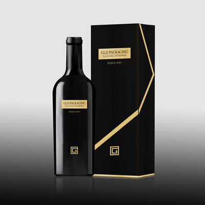 Accueil d'OEM de boîte-cadeau réutilisé par carton noir pour la boisson alcoolisée