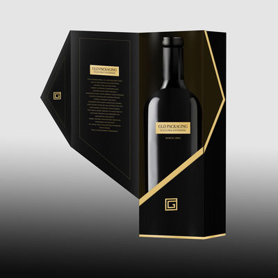Accueil d'OEM de boîte-cadeau réutilisé par carton noir pour la boisson alcoolisée