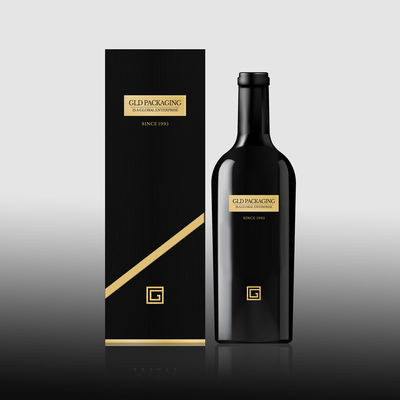 Accueil d'OEM de boîte-cadeau réutilisé par carton noir pour la boisson alcoolisée