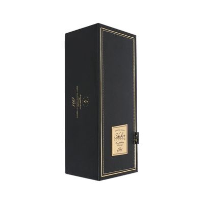 Boîtes de empaquetage réutilisées de cadeau de vin de carton, glissière simple de boîte de bouteille de vin noire