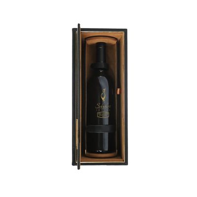 Boîtes de empaquetage réutilisées de cadeau de vin de carton, glissière simple de boîte de bouteille de vin noire