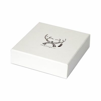 Boîte carrée blanche 9x9x3.5cm d'emballage de bijoux de carton pour nuptiale