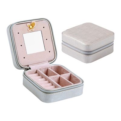 Boîte de bijoux personnalisée par accueil de voyage d'OEM ISO9001 avec le miroir pour des femmes