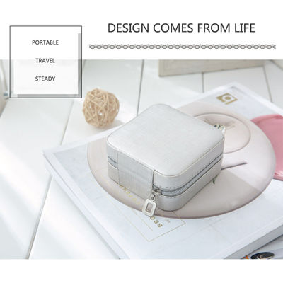 Boîte de bijoux personnalisée par accueil de voyage d'OEM ISO9001 avec le miroir pour des femmes