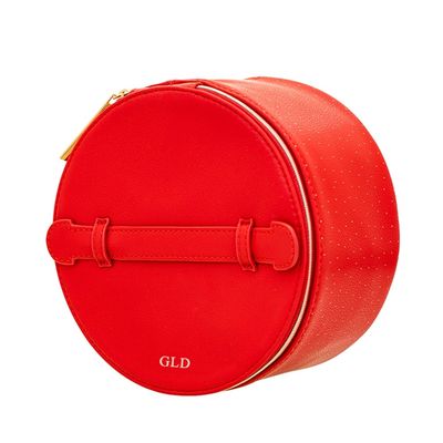Rond portatif adapté aux besoins du client de dames de cas en cuir léger de vanité rouge