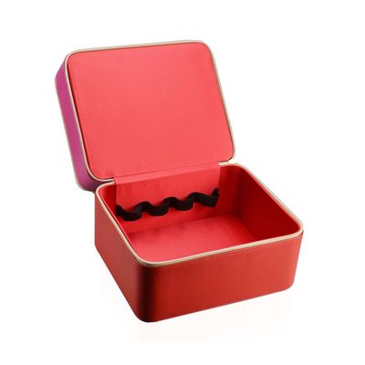 Fermeture 24*20*19cm en cuir imperméable de tirette de doubles couches de cas de vanité