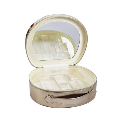 Organisateur circulaire With Metal Plate de maquillage Zippered par accueil d'OEM