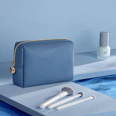 Sac cosmétique portatif de maquillage de bleu marine, poche cosmétique imperméable 6,3 pouces